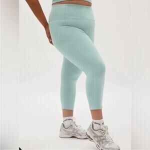Girlfriend Collective Light Blue High Rise Compression Leggings - XXXL
